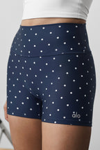 3 Airlift Polka Dot High-Waist Short - Navy/White