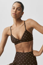 Airlift Polka Dot Splendor Bra - Espresso/White