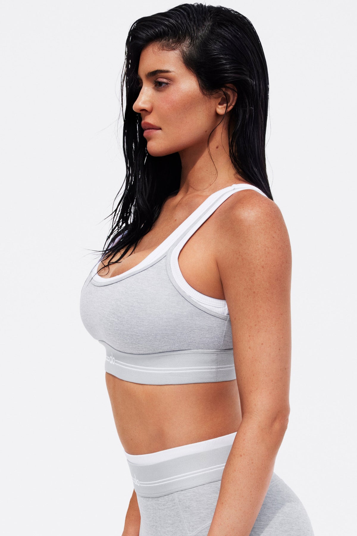 Alosoft Better Together Bra - Athletic Heather Grey/White