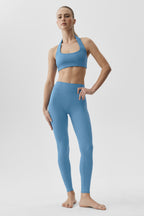 ALO Softsculpt Feel The Heat Halter Bra - California Blue