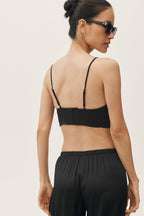 Linen Blend Riviera Bra - Black